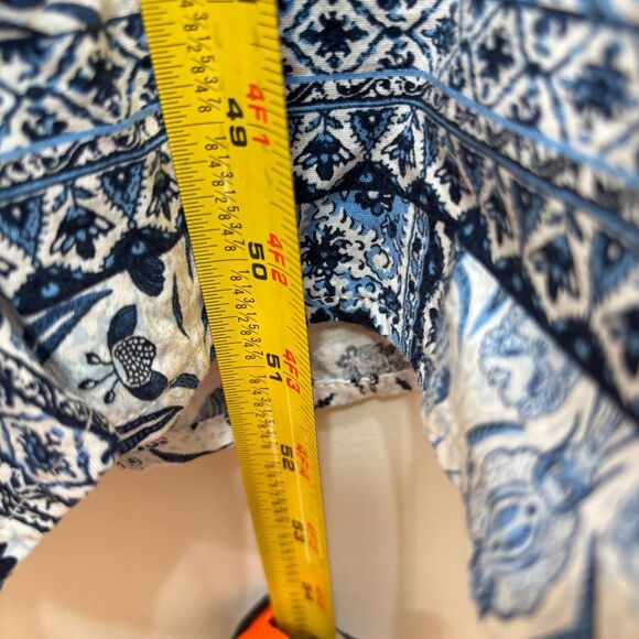 Old Navy Waist Defined Midi Dress 4X Blue Cottagecore Floral Boho Trad Wife - Picture 6 of 12